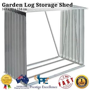 Log Storage Shed Outdoor Garden Firewood Rack Fire Wood Holder Steel Floor Slat - Picture 1 of 8