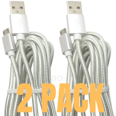 2Pack 10FT Braided Micro USB Charger Cable Fast Charge For Samsung Android Cord - Image 1 of 4