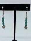 Estate Western Navajo boho beaded drop earrings with turquoise