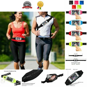 Sports waist Belt Mobile Phone Holder Running Bag Gym Travel Waist Band Exercise - Picture 1 of 15