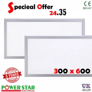 LED Deckenplatte 300x 600mm Deckenleuchten 24 Watt Energiesparpanel 12mm - Bild 1 von 6