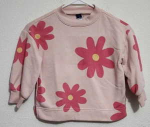 Old Navy Girls Size 5 Long-Sleeve Sweatshirt Pink Floral Print Pattern - Picture 1 of 3