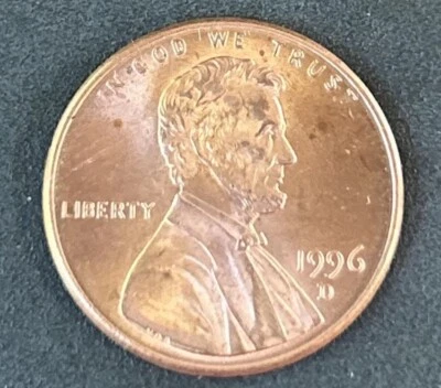 1996 D Lincoln Penny Close “AM” - Image 1 of 4