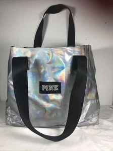 Victoria's Secret PINK Bling Tote Bag Silver/Black LARGE - Picture 1 of 8