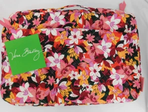 VERA BRADLEY Laptop Carrier Case Double Zip w/ Handle - Rosa Floral Padded NWOT - Picture 1 of 4