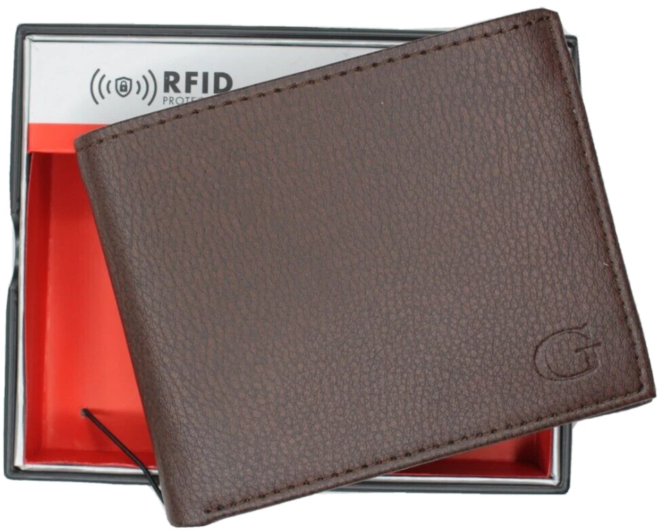 Guess Wallet Men Brown Bifold RFID Protection Gift Box New MSRP $42 - Image 1 of 4