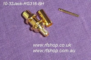 Conectores compatibles con Microdot, hembra, 10-32, cabezal a granel se adapta a RG316, RG174 - Imagen 1 de 1