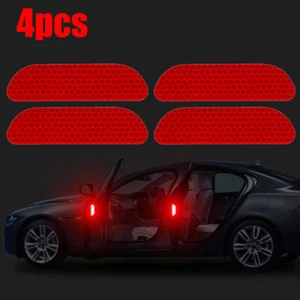 4x Red Reflective Strip Car Door Handle Safety Warning Tape Sticker Accessories - Bild 1 von 8