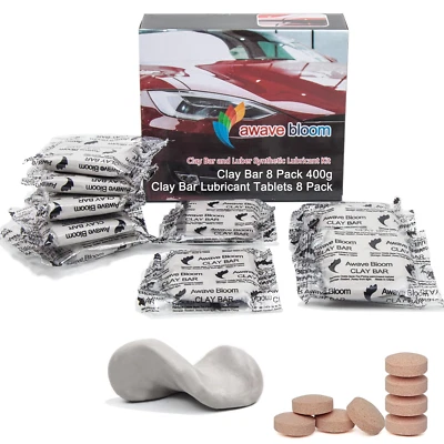 Paquete de 8 barras de arcilla para automóvil detalles automáticos 400 g y tabletas lubricantes para barras de arcilla paquete de 8 Foto 1 de 4