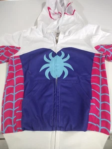 Spiderman SpiderGIRL Hooded Zip Up Jacket with Zip Up Hood 110 4-5 Y - Picture 1 of 9