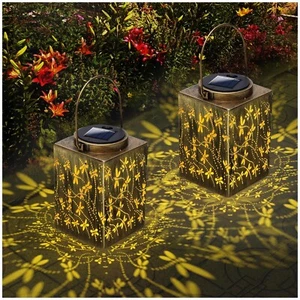 2 Pack Solar Lanterns Outdoor Waterproof - Metal Solar Garden Lights for Pati... - Picture 1 of 6