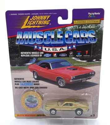 Johnny Lightning escala 1/64 202-03 Muscle Cars EE. UU. 1968 Ford Shelby GT-500 dorado Foto 1 de 4
