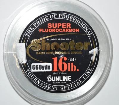 Sunline Shooter Super Fluorocarbono 100% 16lb 660yds Lo-vis línea de pesca transparente Foto 1 de 3