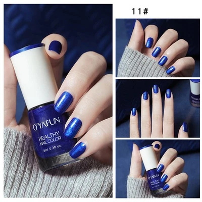 Esmalte de uñas impermeable rasgable esmalte de uñas gel secado rápido color sólido 8 ml ∂ Foto 1 de 4