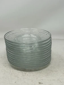 1 Dozen Libbey Model 91003 4 3/4 Libbey Espresso Clear Glass Saucer Rare Design - Picture 1 of 5