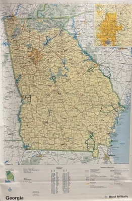 Mapas escolares pull down 1 camada Georgia. Vintage, Salvado, Antigo, Antigo. - Imagem 1 de 3
