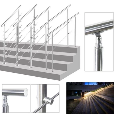 Geländer Edelstahl Bausatz Treppe Treppengeländer Bodenprofil Balkon Handlauf - Bild 1 von 4