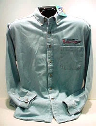  PONTIAC RACING LONG SLEEVE DENIM SHIRT GM LICENSED - Image 1 of 4