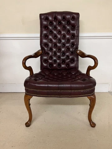 LEATHER CHAIR MAHOGANY PERFECT HANCOCK AND MOORE Cover