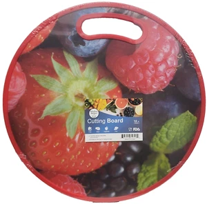 Plastic Round Kitchen Cutting Board (14" Dia.) MIX OF BERRIES, Kitchen Helper - Picture 1 of 8