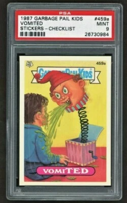 1987 Garbage Pail Kids Series 9 #459a VomiTED Psa 9 Mint Os11 Checklist Back - Image 1 of 2