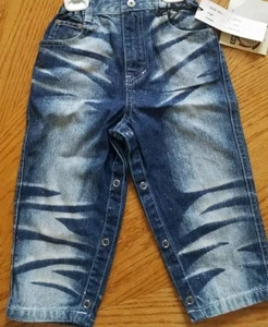Infant Girls R.V.T. Jean Co. Blue Tie Dye Distressed Denim Jeans Glitter 18 Mos. - Picture 1 of 2