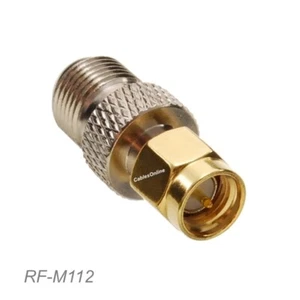 F-Type Female to SMA Male 50-ohm Coax Antenna Adapter, CablesOnline RF-M112 - Picture 1 of 3