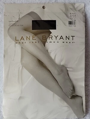 Pantimedias vintage Lane Bryant Daysheer talla B negras con puntera reforzada invisible Foto 1 de 4