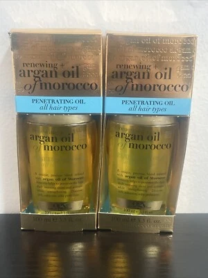 Lot 2 OGX Renewing + Argan Oil of Morocco Hair Oil 3.3 oz. E13C - Изображение 1 из 2