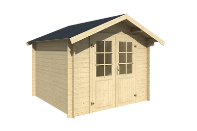 28 mm Gartenhaus Aktion 3x3 m mit Holz Fussboden Gerätehaus Blockhaus Holzhaus - Bild 1 von 3