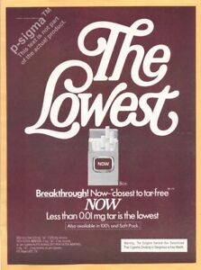 NOW cigarettes-1980 Vintage Print Ad