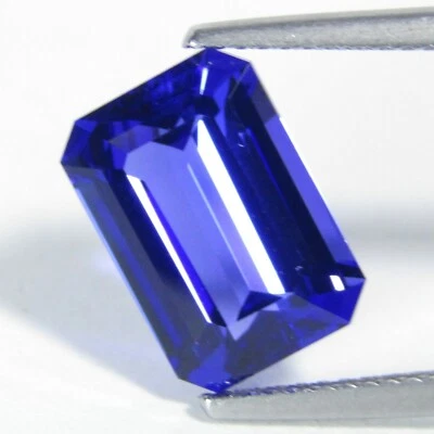 4.97Ct HI -Grade Natural Blue Color Tanzanite Emerald Cut Collection Gem - Image 1 of 4