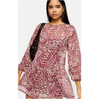 Topshop, Animal Print Long Sleeve Mini Dress, US Women's 8