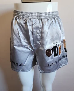 I Dont Discriminate Beer Mens Printed Novelty Satin Boxer Shorts Size L New - Picture 1 of 4