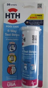 35-PACK HTH 6-WAY SWIMMING POOL WATER TEST STRIPS FOR CHLORINE/ BROMINE/ SALT - Picture 1 of 2