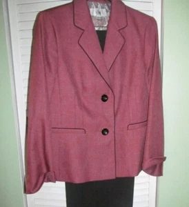 Le Suit 2 Piece Suit Set Size 14 Camilla Black Notch Collar Pants & Jacket - Picture 1 of 5
