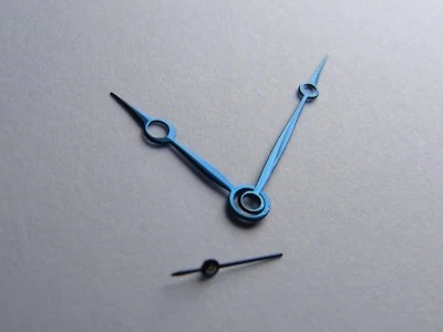 PURE MECANIQUE Aiguilles Acier BLEUI Type BREGUET MOON Unitas ETA 6497 6498 flame blued hands