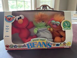 Sesame Street Beans Elmo, Oscar and Zoe New In Box 1997 Tyco HTF