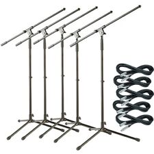 Musician's Gear Tripod Mic Stand with 20 Foot Mic Cable 5-Pack