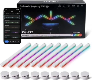 VKTEKLAB LED Smart Wall Lights, 9 Light Lines, 16M+ Colors, Sync to Music - Picture 1 of 6