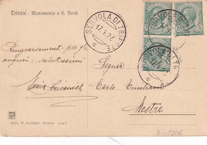 JJ168-SERVOLA Of Trieste-Annullo Su Postcard X Mestre - Picture 1 of 2
