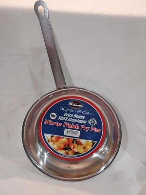 Sartén Winco 10" extra pesada de aluminio con acabado de espejo restaurante comercial Foto 1 de 4