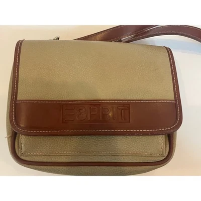 Bolso Bandolera Esprit Vintage De Colección Años 80 Marrón/Tostado Guijarro Foto 1 de 4