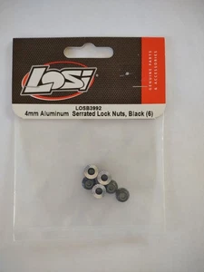 Tuercas de bloqueo de aluminio dentado Losi LOSB3992 negro serie 22 4 mm (6) - Imagen 1 de 3