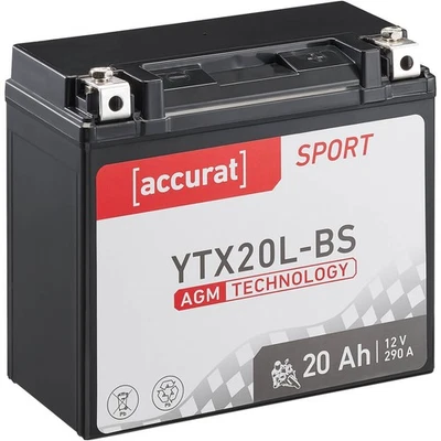 12V YTX20L-BS 20Ah AGM Motorradbatterie Motorrad Roller Batterie Akku YTX20HL-BS - Bild 1 von 2