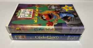 Elmos World - Wild Wild West & CinderElmo VHS LOT SESAME STREET - Picture 1 of 2