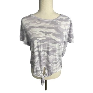 Calvin Klein Gris Camuflaje Corbata Corbata Camisa Manga Corta Mujer Talla Grande - Imagen 1 de 6