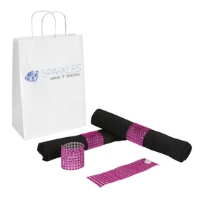 25 Fuchsia Rhinestone Napkin Rings - 8 Row Reusable Fasteners - Picture 1 of 5