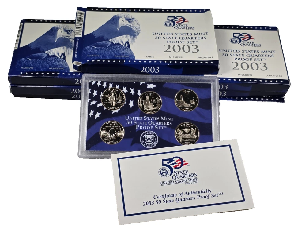 2003 S US Mint Proof State Quarters 5-Coin Set #RHBX - Image 1 of 1
