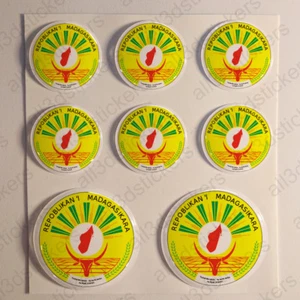 Stickers Madagascar Coat of Arms Gel Domed Resin 3D Madagascar Vinyl Sticker Car - Bild 1 von 1